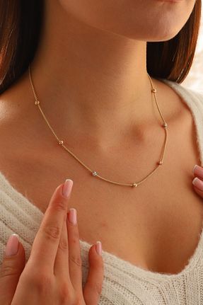 گردنبند طلا زرد زنانه 14 عیار MOOM MÜCEVHERAT - کد 841642895