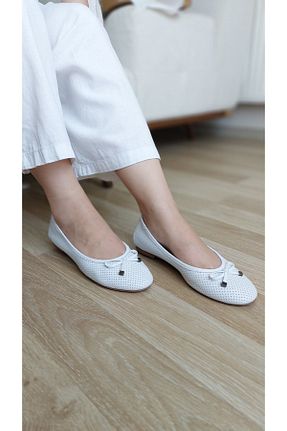 بابت سفید زنانه چرم خالص ND Shoes - کد 852246524