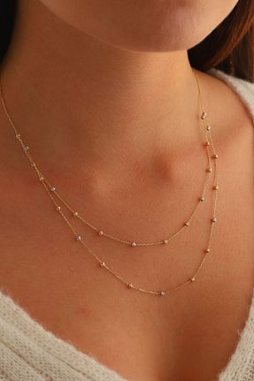 گردنبند طلا زرد زنانه 14 عیار MOOM MÜCEVHERAT - کد 841642965