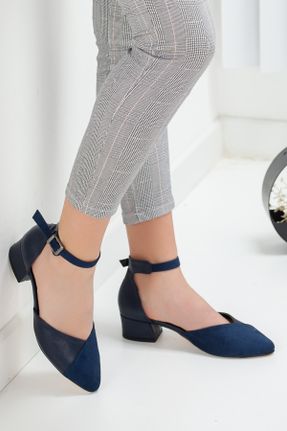 کفش پاشنه بلند کلاسیک سرمه ای زنانه جیر پاشنه کوتاه ( 4 - 1 cm ) کد 310729824