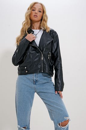 کت مشکی زنانه Comfort Trend Alaçatı Stili - کد 855240792