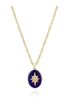 گردنبند نقره طلائی زنانه 925 عیار Linya Jewellery - کد 3803329