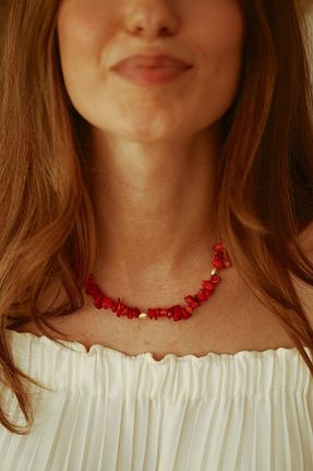 گردنبند جواهر طلائی زنانه سنگ طبیعی Linya Jewellery - کد 44454796