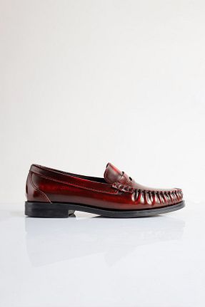 کفش لوفر زرشکی زنانه چرم خالص SU SHOE BOUTIQUE - کد 855321890