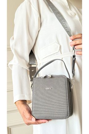 کیف دوشی طوسی زنانه چرم مصنوعی Just Polo - کد 855093644