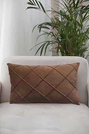کوسن و روکش کوسن قهوه ای مخمل Nisahometeks - کد 748673571