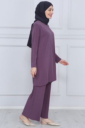ست بالاتنه و پائین تنه حجاب صورتی زنانه Relaxed ilmek - کد 95679832
