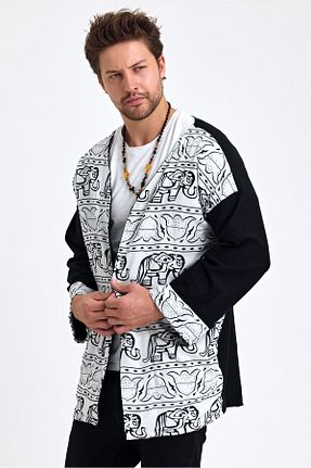 کیمونو و کافتان مشکی مردانه پنبه ای rammers - کد 846795658