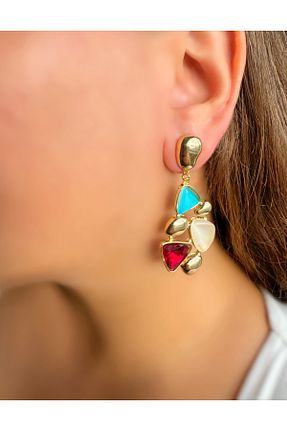 گوشواره جواهر طلائی زیرکن TAKİŞKO - کد 855156687