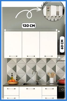 کابینت های آماده آشپزخانه سفید Suntalam Fly Mobilya - کد 3914146