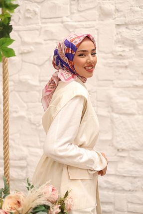 روسری صورتی پلی استر Silk Home - کد 855217996