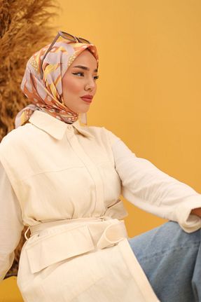 روسری زرد پلی استر Silk Home - کد 855213242