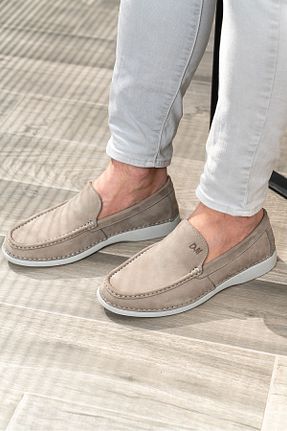 کفش کژوال بژ مردانه چرم خالص D&M DANİ&MARCA - کد 815839443