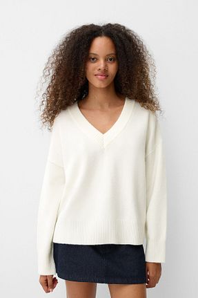 پلیور بژ زنانه ساده Bershka - کد 855223904
