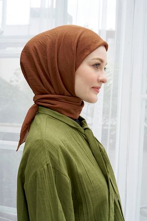 روسری قهوه ای پنبه ای Şehr i sultan - کد 855228945