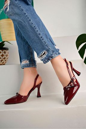 کفش مجلسی زرشکی زنانه چرم لاکی NASSAN - کد 849802158