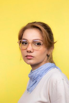 عینک محافظ نور آبی بژ زنانه پلاستیک LUNOX - کد 376416048