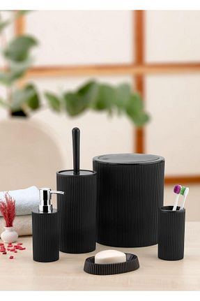 ست حمام مشکی پلاستیک Kitchen Line - کد 730633481