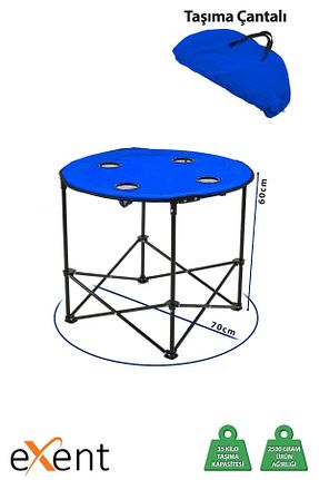 میز کمپ آبی فلزی Exent - کد 853449211