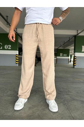 شلوار بژ مردانه مخلوط کتان Cuqq Denim - کد 846413506