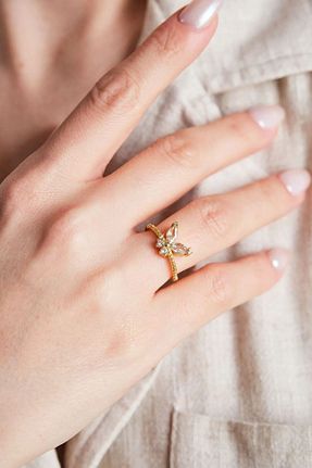 انگشتر جواهر طلائی زنانه زیرکن Karem Jewellery - کد 845600972