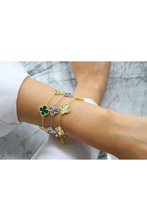 دستبند نقره طلائی زنانه 925 عیار Shine All Day by Sevgi - کد 761435843