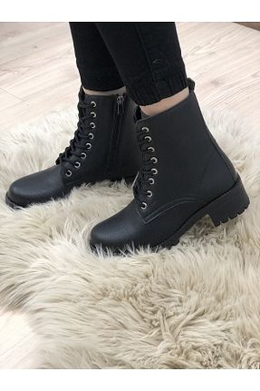 بوت / نیم بوت مشکی زنانه چرم مصنوعی HKM shoes - کد 767608055