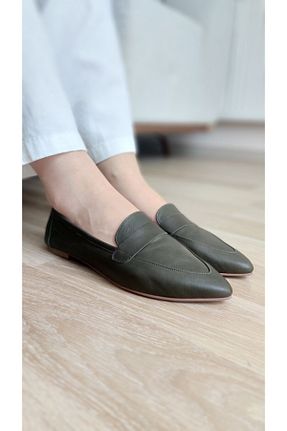 بابت خاکی زنانه چرم خالص ND Shoes - کد 852717644