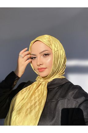 شال زرد زنانه ابریشم Misipek Şal & Eşarp - کد 846504793