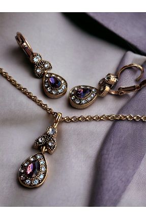 ست جواهر بنفش زنانه فلزی FAYRA ACCESSORIES - کد 855420248