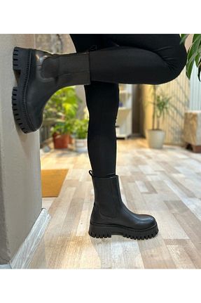 بوت / نیم بوت مشکی زنانه چرم مصنوعی Hermones - کد 795459504