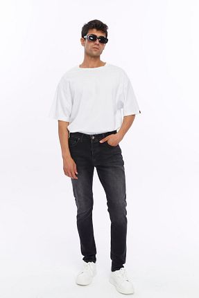 شلوار جین طوسی مردانه پاچه تنگ RO DENIM - کد 849278718