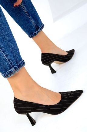 کفش پاشنه بلند کلاسیک مشکی زنانه چرم مصنوعی SOHO - کد 852964813