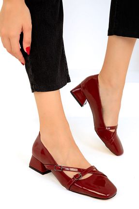 کفش پاشنه بلند کلاسیک زرشکی زنانه چرم مصنوعی SOHO - کد 852964825