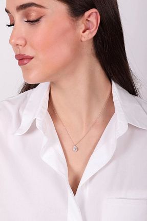 گردنبند نقره صورتی زنانه 925 عیار ipek silver - کد 676455059