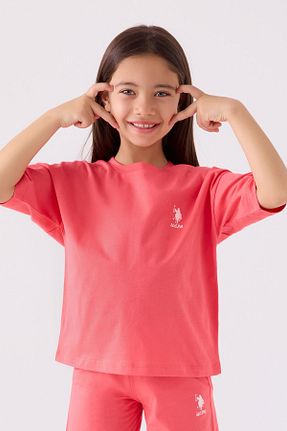 ست بالاتنه و پائین تنه صورتی بچه گانه بافت U.S. Polo Assn. - کد 855558848