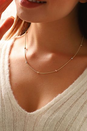 گردنبند طلا زرد زنانه 14 عیار MOOM MÜCEVHERAT - کد 841642895