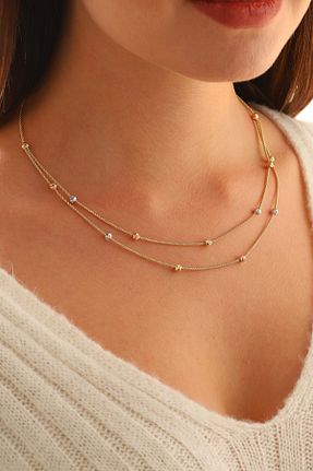 گردنبند طلا زرد زنانه 14 عیار MOOM MÜCEVHERAT - کد 841642889