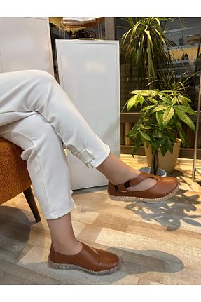 کفش کلاسیک قهوه ای زنانه چرم خالص Hermones - کد 839511186