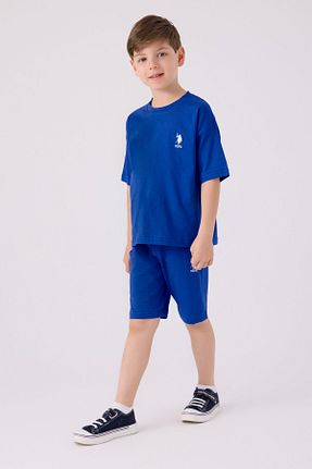 ست بالاتنه و پائین تنه آبی بچه گانه بافت U.S. Polo Assn. - کد 855560135