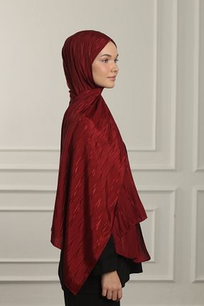 شال زرشکی زنانه ابریشم MAQ DESIGN - کد 855532312