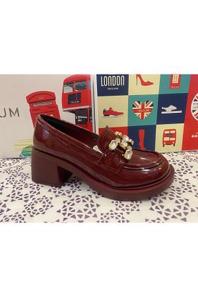 کفش آکسفورد زرشکی زنانه چرم مصنوعی KUUM LONDON - کد 855528905