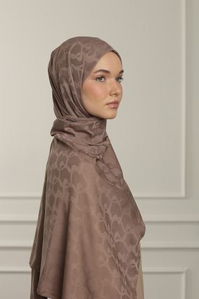 شال قهوه ای زنانه پنبه ای MAQ DESIGN - کد 855545434