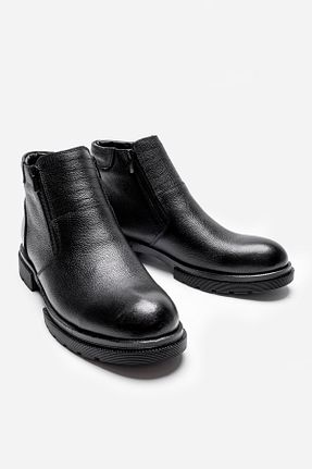 بوت / نیم بوت مشکی مردانه چرم خالص LUSIVE - کد 855553954