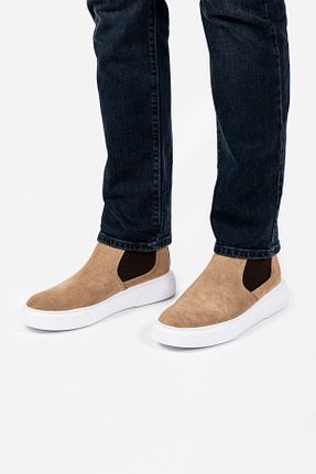 بوت / نیم بوت بژ مردانه چرم خالص LUSIVE - کد 855553990