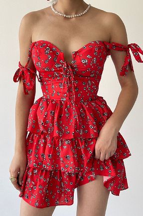 لباس قرمز زنانه بافتنی Özel Tasarım - کد 312624893