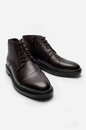 بوت / نیم بوت قهوه ای مردانه چرم خالص LUSIVE - کد 855553936