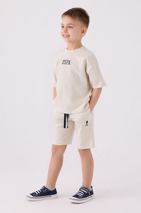 ست بالاتنه و پائین تنه بژ بچه گانه بافت U.S. Polo Assn. - کد 855601000