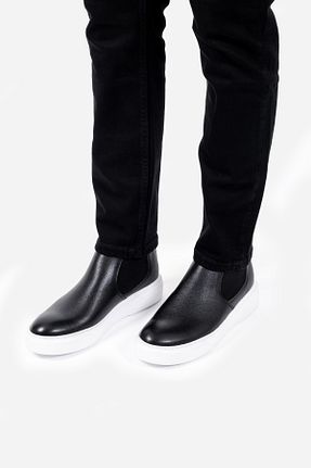 بوت / نیم بوت مشکی مردانه چرم خالص LUSIVE - کد 855553792