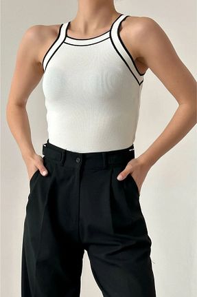 بادی سفید زنانه یقه دوچرخه IŞILDA FASHION - کد 682893503